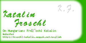 katalin froschl business card